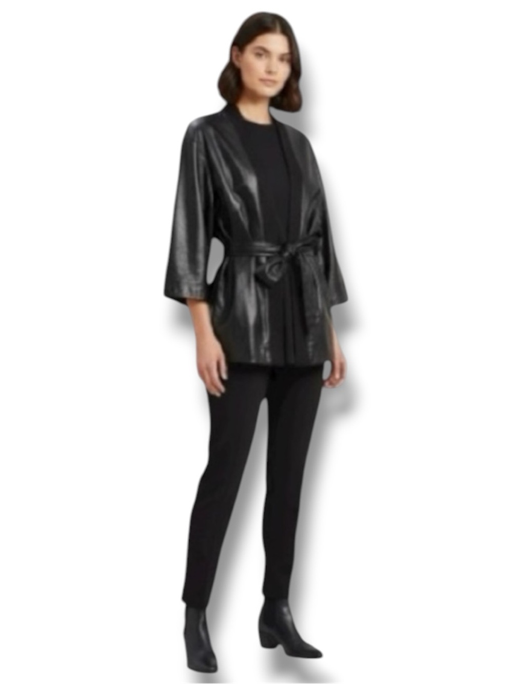 NATORI Faux Leather Kimono Jacket NWOT Size 2X (Plus Size) 💖 Baddie Biker Chic